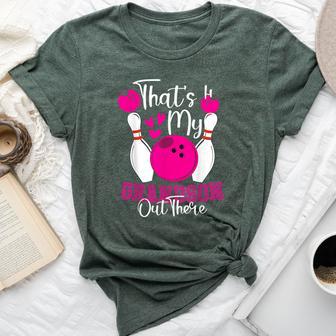 That's My Grandson Out There Bowling Grandma Mother's Day Bella Canvas T-shirt - Thegiftio UK
