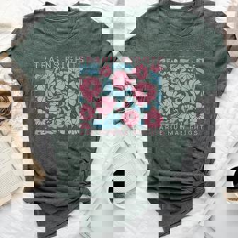 Trans Rights Are Human Rights Floral Lgbtq Pride Transgender Bella Canvas T-shirt | Mazezy