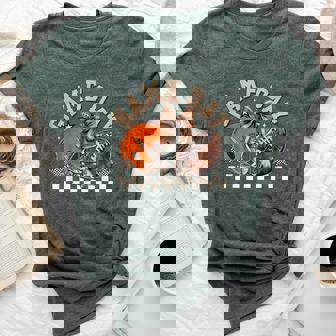 Vintage Football Mom Orange Coquette Bow Game Day Girl Bella Canvas T-shirt | Mazezy