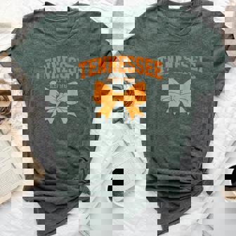 Vintage Tennessee Orange Cowgirl Coquette Bow Girl Tn Bella Canvas T-shirt | Mazezy