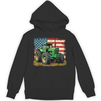 Agriculture Farm Tractor Usa Flag Tractor American Farm Usa Hoodie - Thegiftio UK
