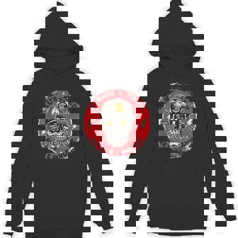 Always Tired Never Broke Skull On Back Hoodie - Monsterry