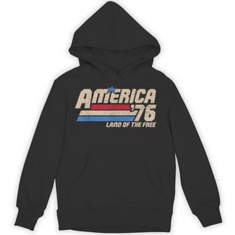 America 1776 Patriotic Vintage Usa Flag Retro 4Th Of July Hoodie - Thegiftio UK