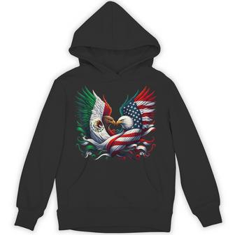 America Mexico Flag Vintage Mexican Roots American Hoodie - Thegiftio UK