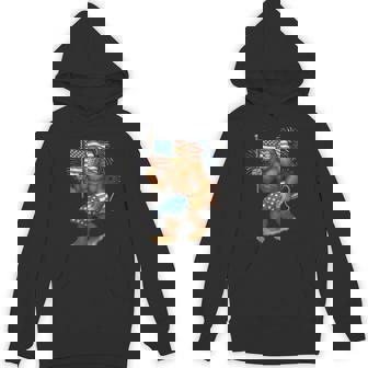 American Flag Bigfoot Fireworks 4Th Of July Sasquatch Us Hoodie - Thegiftio UK
