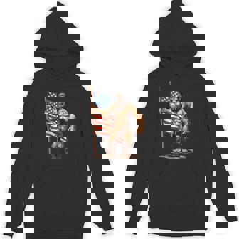 American Flag Bigfoot Sunglasses Patriotic 4Th Of July Usa Hoodie - Thegiftio