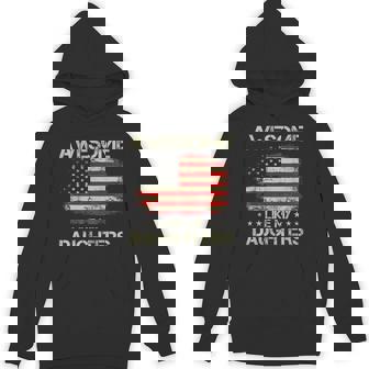 Awesome Like My Daughter Usa Flag Fathers Day Vintage Hoodie - Thegiftio