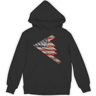 B-2 Bomber Stealth Aircraft Schematic American Flag B2 Hoodie - Thegiftio UK