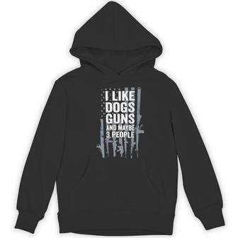 Back I Like Dogs Gunss And Maybe 3 People Flag Dog Pet Hoodie - Thegiftio UK