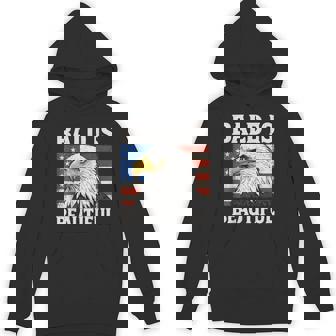 Bald Is Beautiful 4Th Of July American Flag Usa Bald Eagle Hoodie - Monsterry