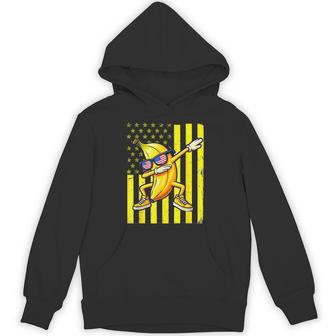 Graphic Banana Retro American Flag Usa Dabbing Banana Lover Hoodie - Thegiftio UK