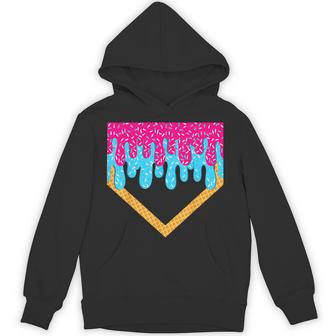 Baseball Drip Boys Home Plate Ice Cream Sprinkles Sport Fans Hoodie - Thegiftio UK