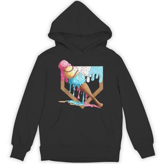 Baseball Drip For Boys Home Plate Ice Cream Drip Youth Sport Hoodie - Thegiftio UK