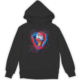 Baseball Glove Drip Ice Cream American Flag 4Th Of July Boys Hoodie - Thegiftio UK