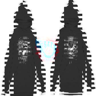 Baseball Glove Usa Flag Drip Style 4Th Of July Game Vibes Hoodie - Monsterry