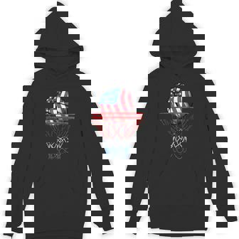 Basketball American Patriotic 4Th Of July Us Flag Boys Hoodie - Monsterry