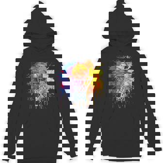 Basketball Colorful Drip Graphic Hoodie - Monsterry