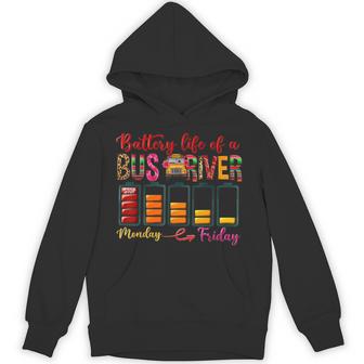 Battery Life Of A Bus Driver First Day Back To School Hoodie - Thegiftio UK