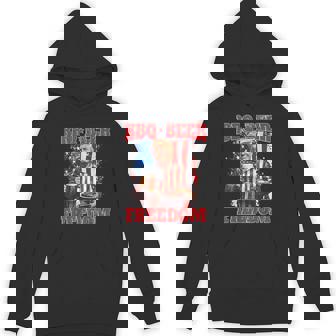 Bbq Beer Freedom Trump American Flag 4Th Of July Hoodie - Monsterry