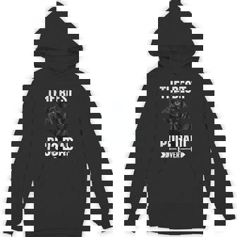 Best Pug Dad Ever Fathers Day Cute Daddy Dad Black Pug Hoodie - Thegiftio