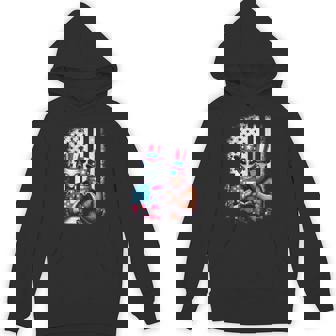 Bigfoot Alien Sasquatch American Flag Patriotic 4Th Of July Hoodie - Thegiftio UK