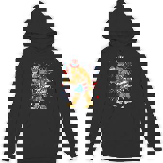 Bigfoot Firework American Flag Bigfoot 4Th Of July Sasquatch Hoodie - Thegiftio UK