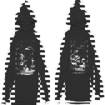Bigfoot Guitar Campfire Alien Ufo Camping Sasquatch Hoodie - Thegiftio