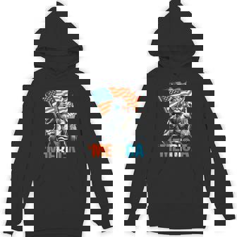 Bigfoot Merica Rock Usa American Flag 4Th Of July 2 Side Hoodie - Monsterry