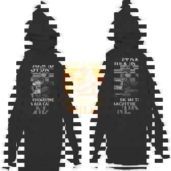 Bigfoot Papa Just A Dad Who Always Came Back With The Milk Hoodie - Thegiftio UK