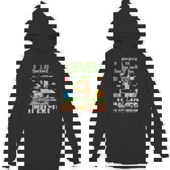 Birthday Boy Level 4 Unlocked 4Th Birthday Game Pixel Hoodie - Monsterry