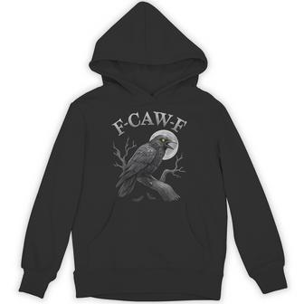 Black Crow F-Caw-F Black Raven Bird Gothic Humor Meme Hoodie - Thegiftio UK