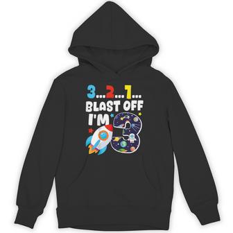 Blast Off I'm 3 Years Old 3Rd Birthday Spaceship Astronaut Hoodie - Thegiftio UK