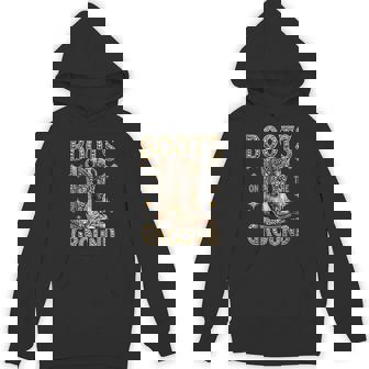 Boots On The Ground Black Cowgirl Western Where Them Fans At Hoodie - Monsterry