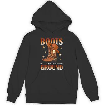 Boots On The Ground Cowboy Country Western Hoodie - Thegiftio UK