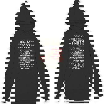 Born To Go Fishing Forced To Go To School Bass Fishing Flag Hoodie - Monsterry