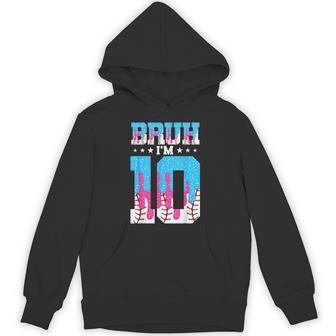 Bruh 10Th Birthday Boy Baseball Ice Cream Drip 10 Year Old Hoodie - Thegiftio UK