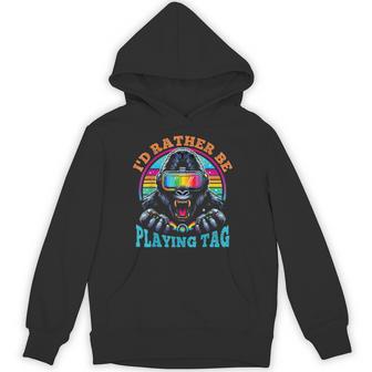 Bruh I'd Rather Be Playing Boys Adult Man Birthday Gorilla Hoodie - Thegiftio UK