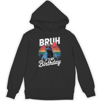 Bruh It's My Birthday Japanese Kaiju Monster Retro Sunset Hoodie - Thegiftio UK