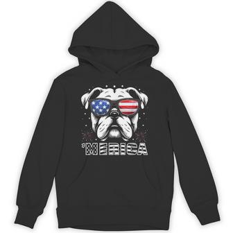 Bulldog 4Th Of July Merica Patriotic Dog Hoodie - Thegiftio UK