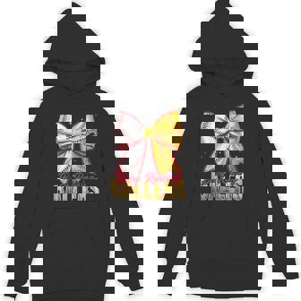 Busy Raising Ballers Softball Coquette Baseball Bow Game Day Hoodie - Monsterry