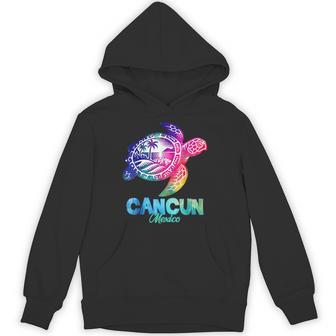 Cancun Mexico Turtle Tie Dye Summer Vacation Souvenir Hoodie - Thegiftio UK