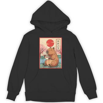 Capybara Anime Graphic Ramen Kawaii Japanese Vintage Capy Hoodie - Thegiftio