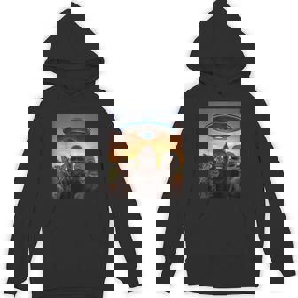 Cat Bigfoot Alien Selfie Bff Photo With Ufo Hoodie - Thegiftio UK