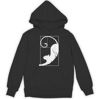 Cat Fibonacci Spiral Sacred Geometry Ratio Mathematicians Hoodie - Thegiftio UK