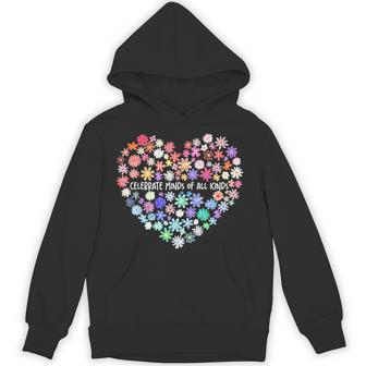 Celebrate Minds Of All Kinds Flowers Neurodiversity Autism Hoodie - Thegiftio UK
