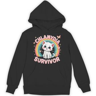 Chlamydia Survivor Cat Adult Humor Inappropriate Hoodie - Monsterry