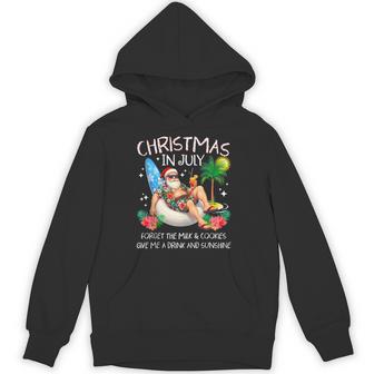 Christmas In July Palm Tree Beach Summer Hawaii Santa Mens Hoodie - Thegiftio UK