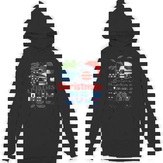 Christmas In July Summer Beach Hawaii Santa Usa Flag Mens Hoodie | Mazezy