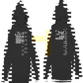 Class Of 2026 Senior 26 High School Graduation Black Gold Hoodie | Mazezy