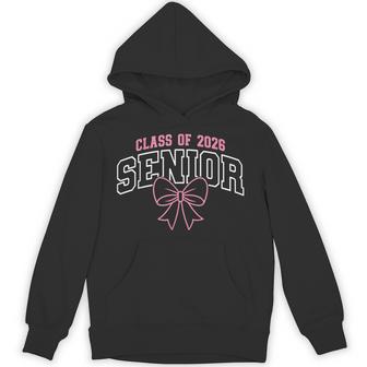 Class Of 2026 Senior 2026 Pink Coquette Bow Graduation 2026 Hoodie - Thegiftio UK